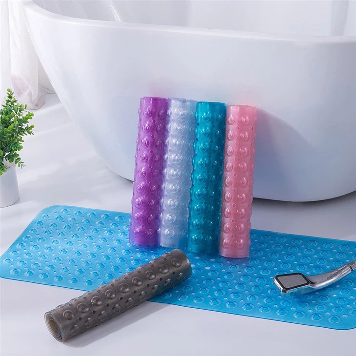 40*100cm Bathroom Non-slip Mat Bath Massage Foot Mat Long PVC Bathtub Mat Shower Mat