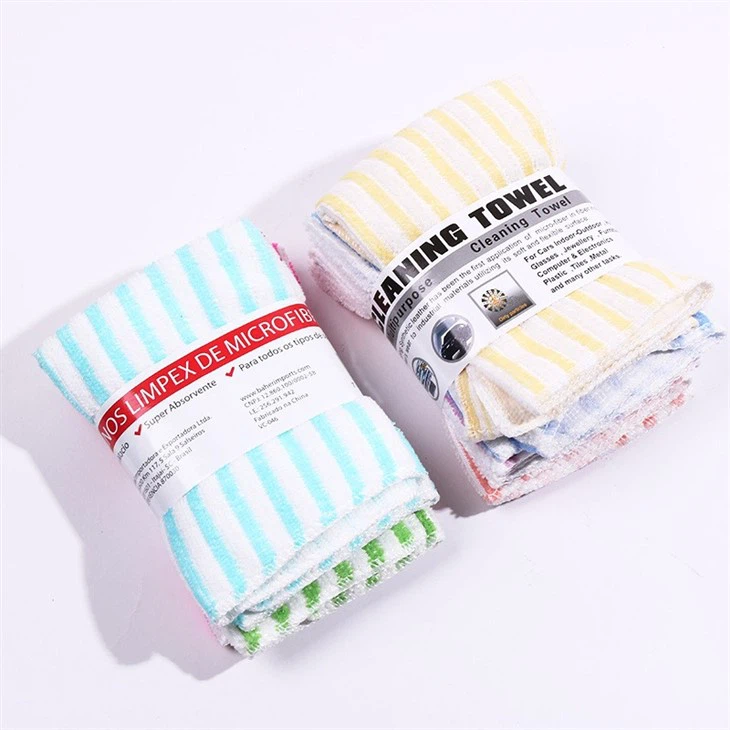 Striped Oil Free Multifunctional Microfiber Rags Lazy Dishwashing Cloth Dishwashing Cloth